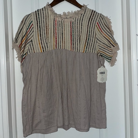 Alatr’d state multi colour natural fringe top - Picture 1 of 4